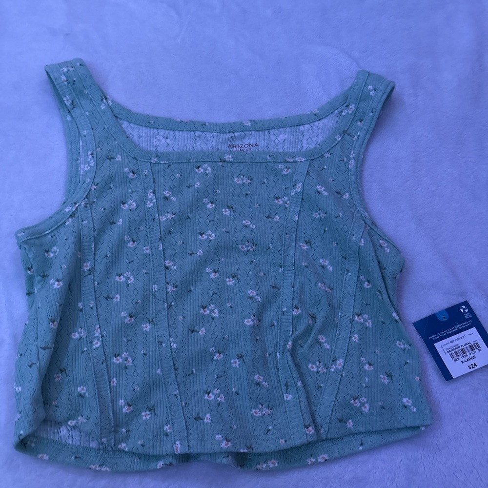 Arizona Jean Green Crop Tank Top